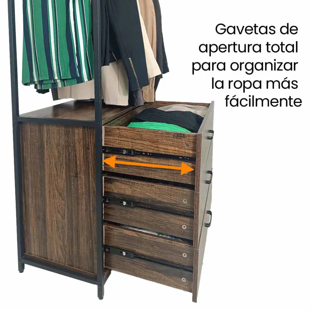 Ropero Metal 3 Gavetas y Estantes Tokoa (AC-619) - Roperos