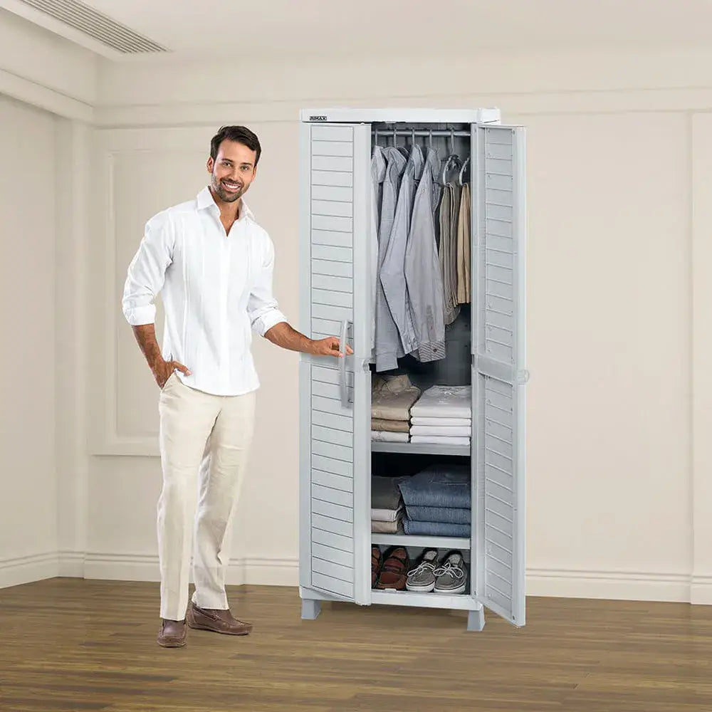 Ropero Plástico Grande Clásico Barú Color Gris Rimax (7113) - Roperos
