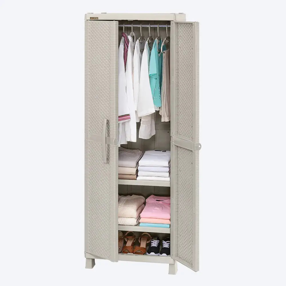 Ropero Plástico Grande Rattan Color Taupe Rimax (10369) - Roperos