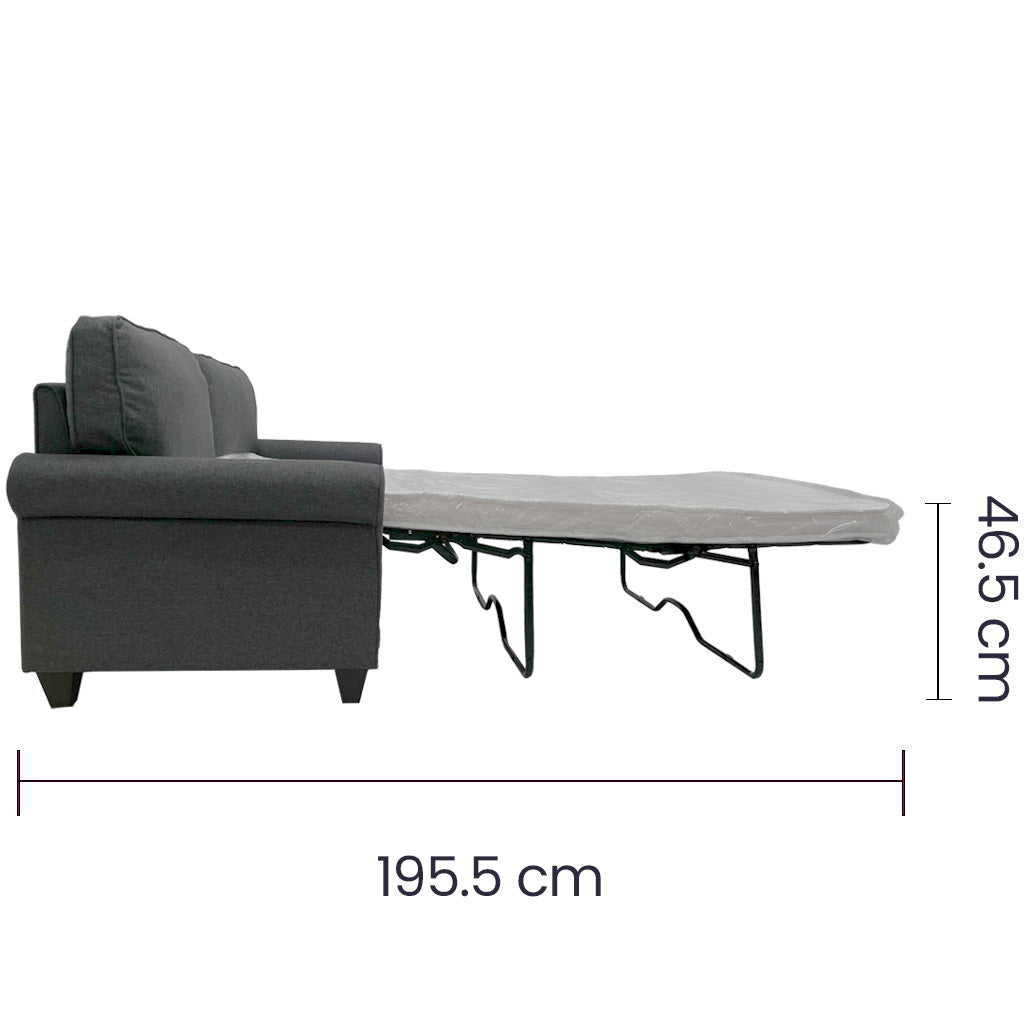 Sofá Cama Doble Lino Gris Tokoa (SA-4301) yapcr.com Costa Rica