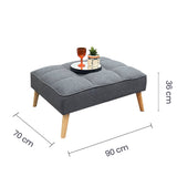 Sofá Cama Tokoa con Piecero en Tela de Lino en Color Gris (SA-4304) yapcr.com Costa Rica