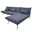 Sofá Cama Tokoa con Diván en Tela de Lino en Color Gris (SA-4306) yapcr.com Costa Rica