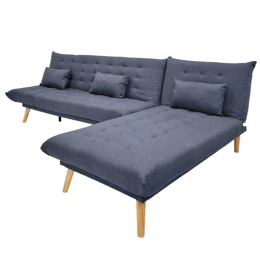 Sofá Cama Tokoa con Diván en Tela de Lino en Color Gris (SA-4306) yapcr.com Costa Rica