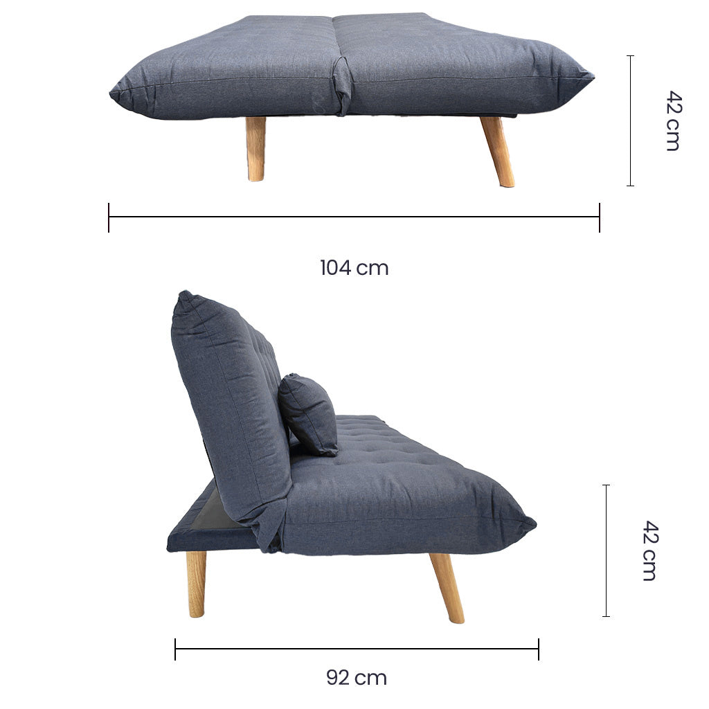 Sofá Cama Tokoa con Diván en Tela de Lino en Color Gris (SA-4306) yapcr.com Costa Rica