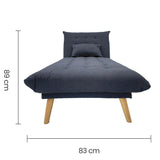 Sofá Cama Tokoa con Diván en Tela de Lino en Color Gris (SA-4306) yapcr.com Costa Rica