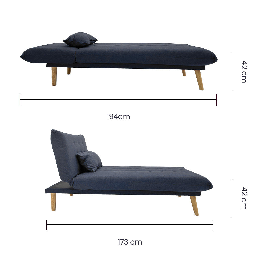 Sofá Cama Tokoa con Diván en Tela de Lino en Color Gris (SA-4306) yapcr.com Costa Rica