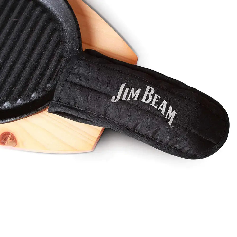 Sartén Hierro Fundido con Bandeja de Madera y Guante Jim Beam (JB0159)