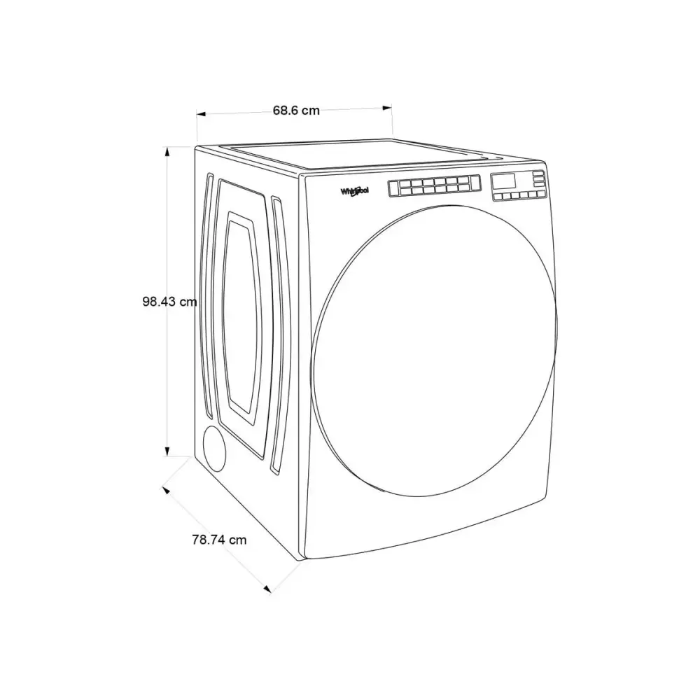 Secadora de Ropa Eléctrica Whirlpool 23 kg Carga Frontal (7MWED6605MW) Secadoras