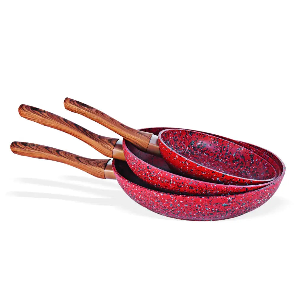 Set de 3 Sartenes Granito Rojo Monix (704030)