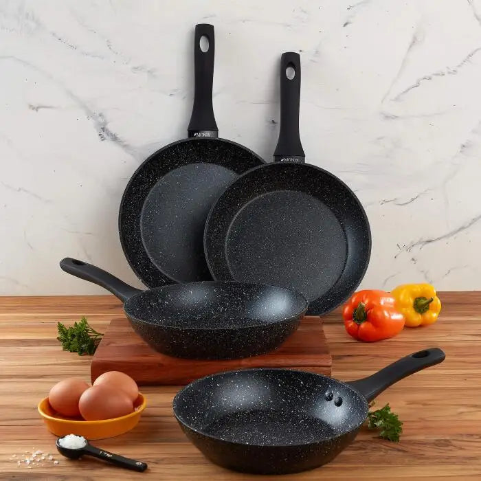 Set de 4 Sartenes Mármol Negro Monix (30304)