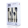 Set de Cubiertos Acero Inoxidable 20 piezas Negro Mate Monix (75882) - Juegos