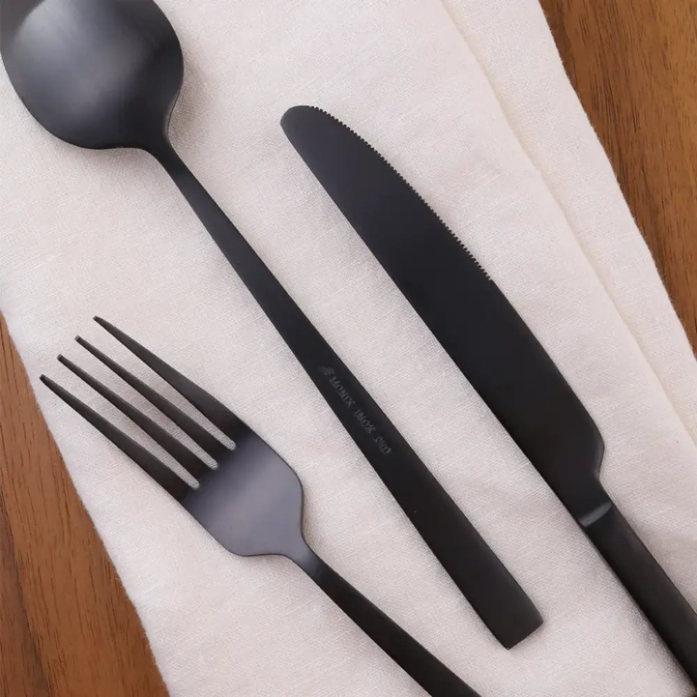 Set de Cubiertos Acero Inoxidable 5 piezas Negro Mate Monix (75899) - Juegos
