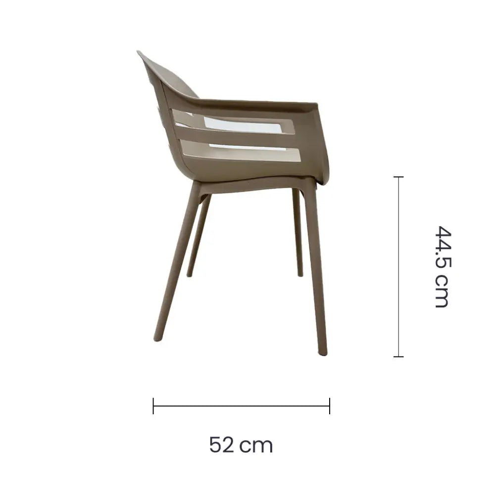 Silla Butaca Plástica Color Taupe Tokoa (EX-7174) - Sillas