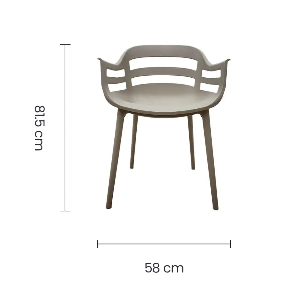 Silla Butaca Plástica Color Taupe Tokoa (EX-7174) - Sillas