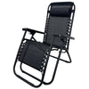 Silla Cero Gravedad de Metal Plegable en Color Negro (EX 7169) Cama Soleadora