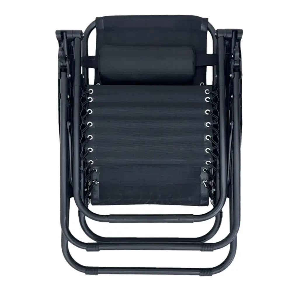 Silla Cero Gravedad de Metal Plegable en Color Negro (EX 7169) Cama Soleadora