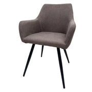 Silla de Comedor con Reposabrazos Tela Lino Café Tokoa (CS-688) - Sillas