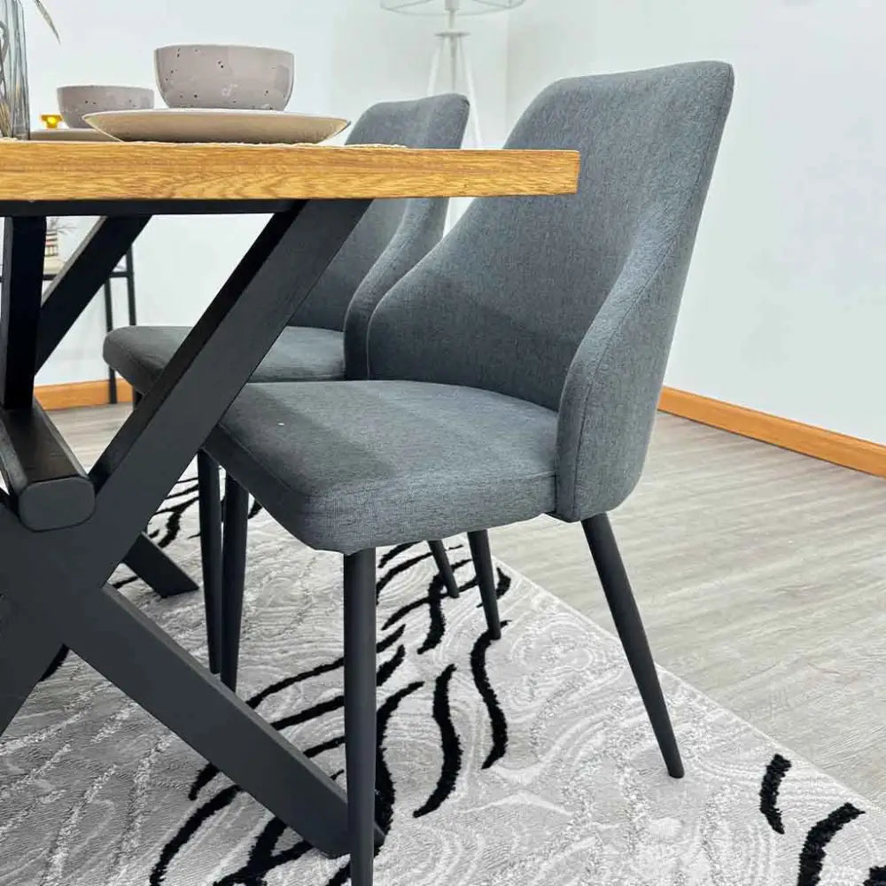Silla de Comedor Tela Lino Gris Tokoa (CS-683) - Sillas