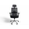Silla Ejecutiva con Cabecera Respaldo Ajustable en Altura Base Metálica Color Negro - Sillas de Escritorio