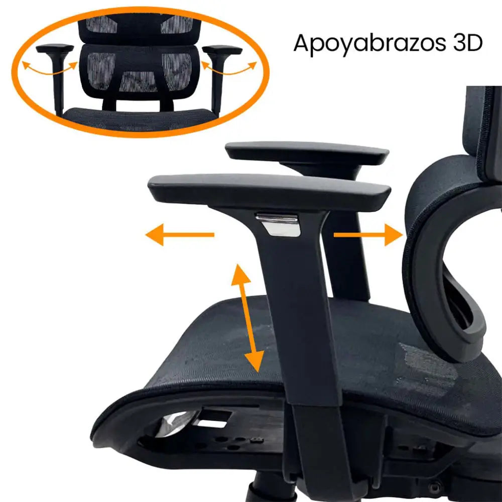 Silla de Escritorio Ergonómica Ejecutiva Negra Tokoa (OS-2197) - Sillas