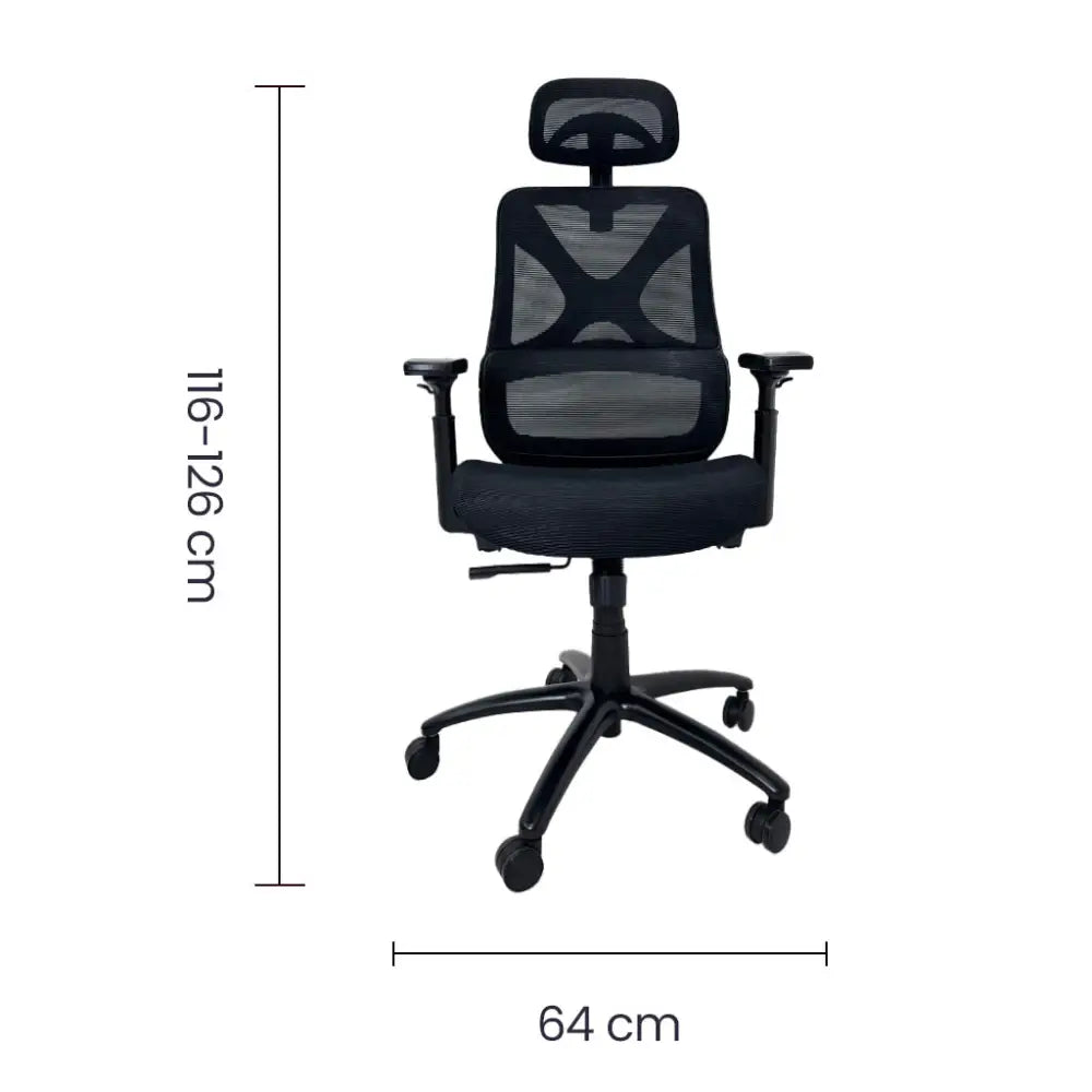 Silla de Escritorio Ergonómica Ejecutiva Negra Tokoa (OS-2218) - Sillas