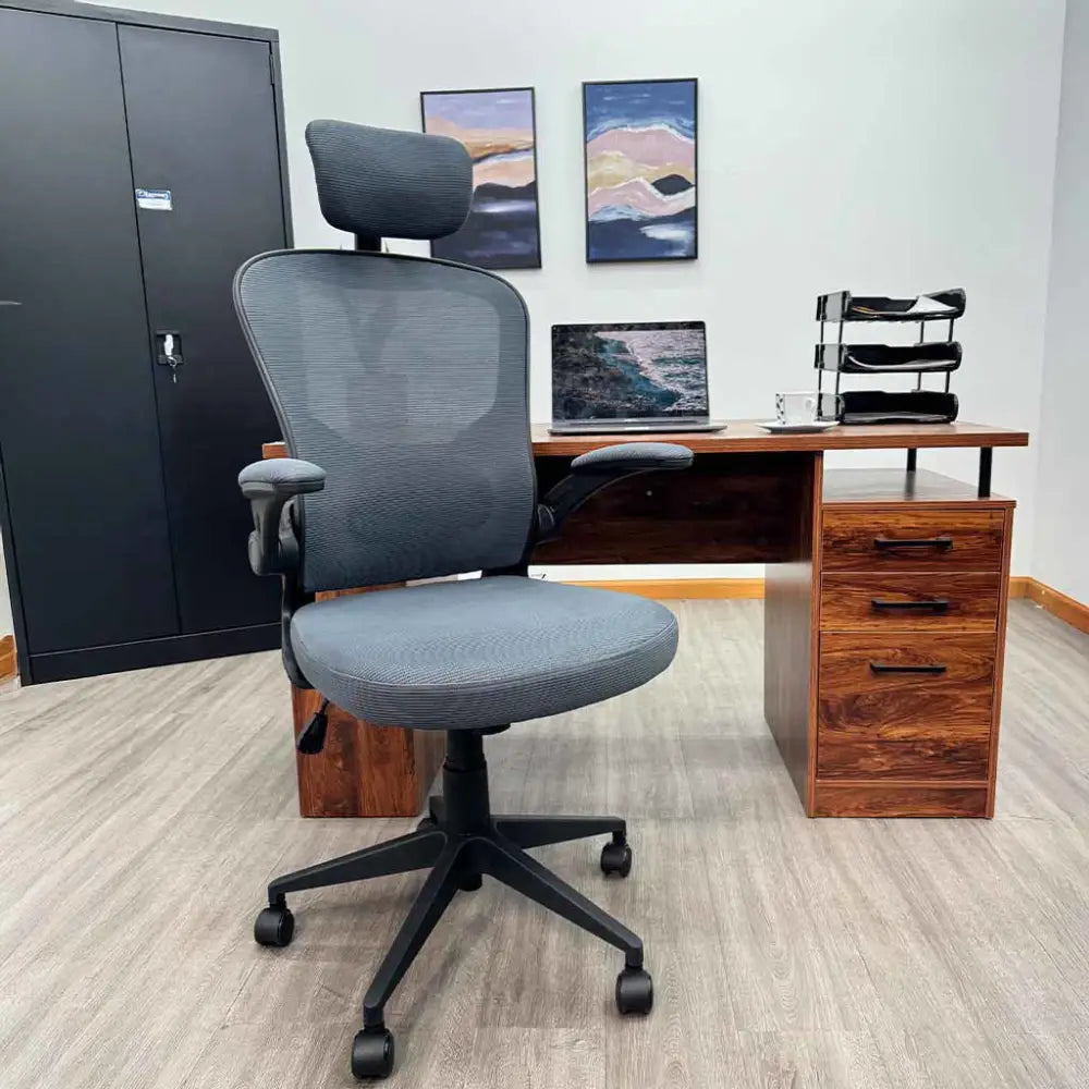 Silla de Escritorio Ergonómica Semi Ejecutiva Gris Tokoa (OS-2195) - Sillas