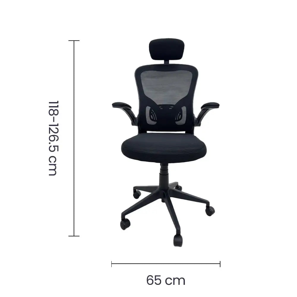 Silla de Escritorio Ergonómica Semi Ejecutiva Negra Tokoa (OS-2194) - Sillas