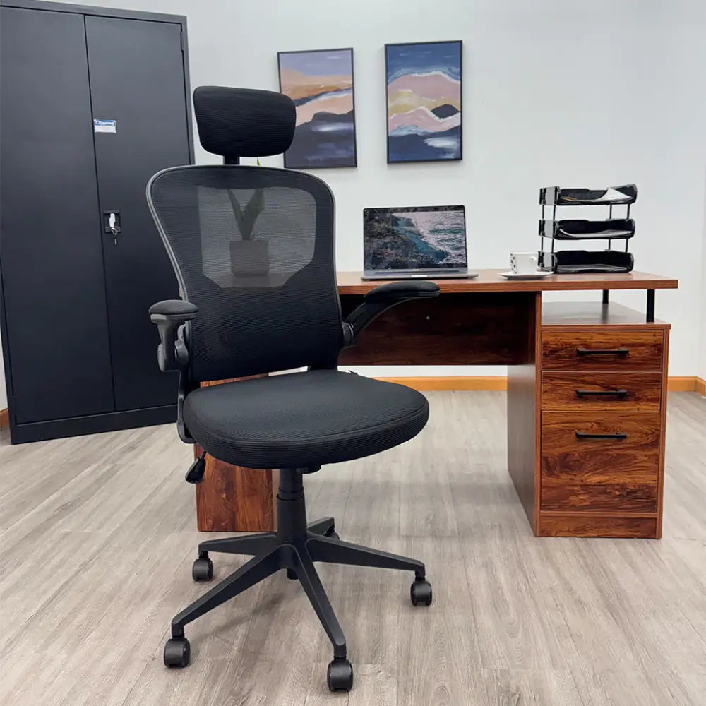 Silla de Escritorio Ergonómica Semi Ejecutiva Negra Tokoa (OS-2194) - Sillas