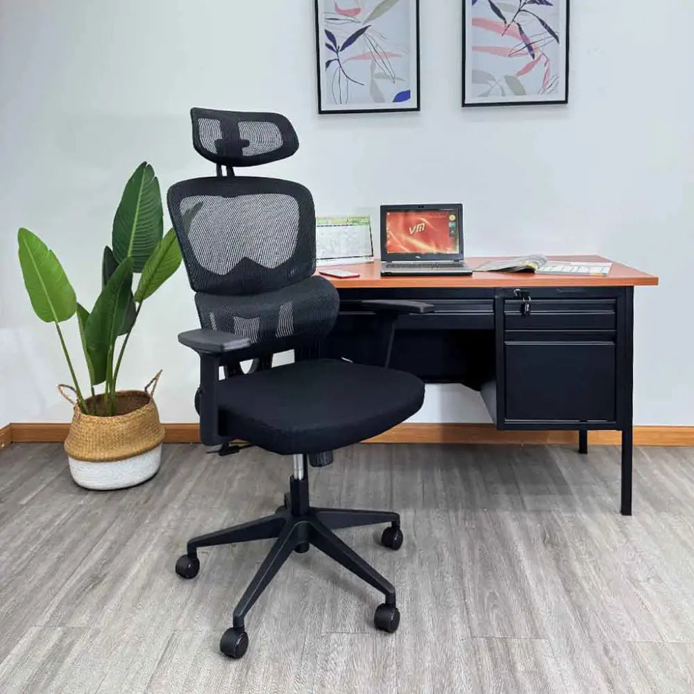 Silla de Escritorio Ergonómica Semi Ejecutiva Negra Tokoa (OS-2217) - Sillas