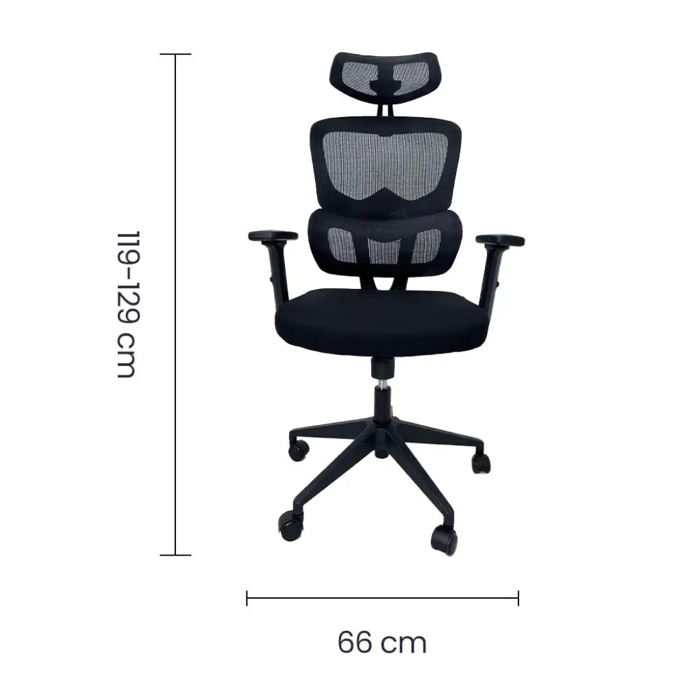 Silla de Escritorio Ergonómica Semi Ejecutiva Negra Tokoa (OS-2217) - Sillas