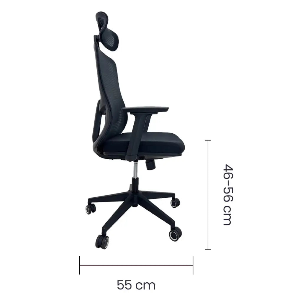 Silla de Escritorio Ergonómica Semi Ejecutiva Negra Tokoa (OS-2222) - Sillas