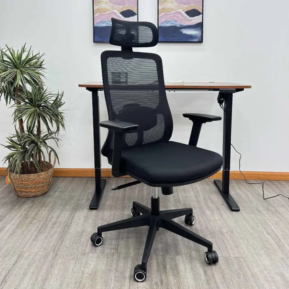 Silla de Escritorio Ergonómica Semi Ejecutiva Negra Tokoa (OS-2222) - Sillas
