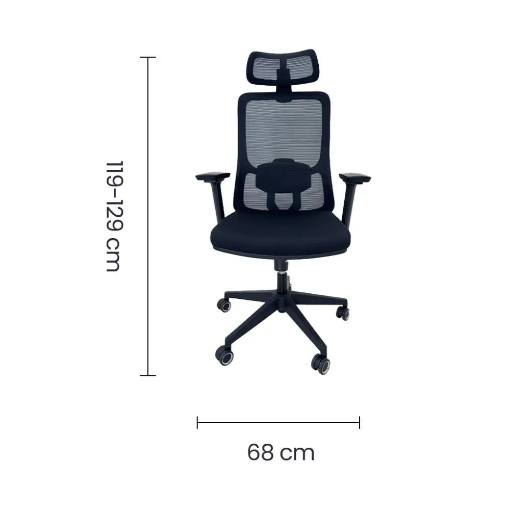 Silla de Escritorio Ergonómica Semi Ejecutiva Negra Tokoa (OS-2222) - Sillas