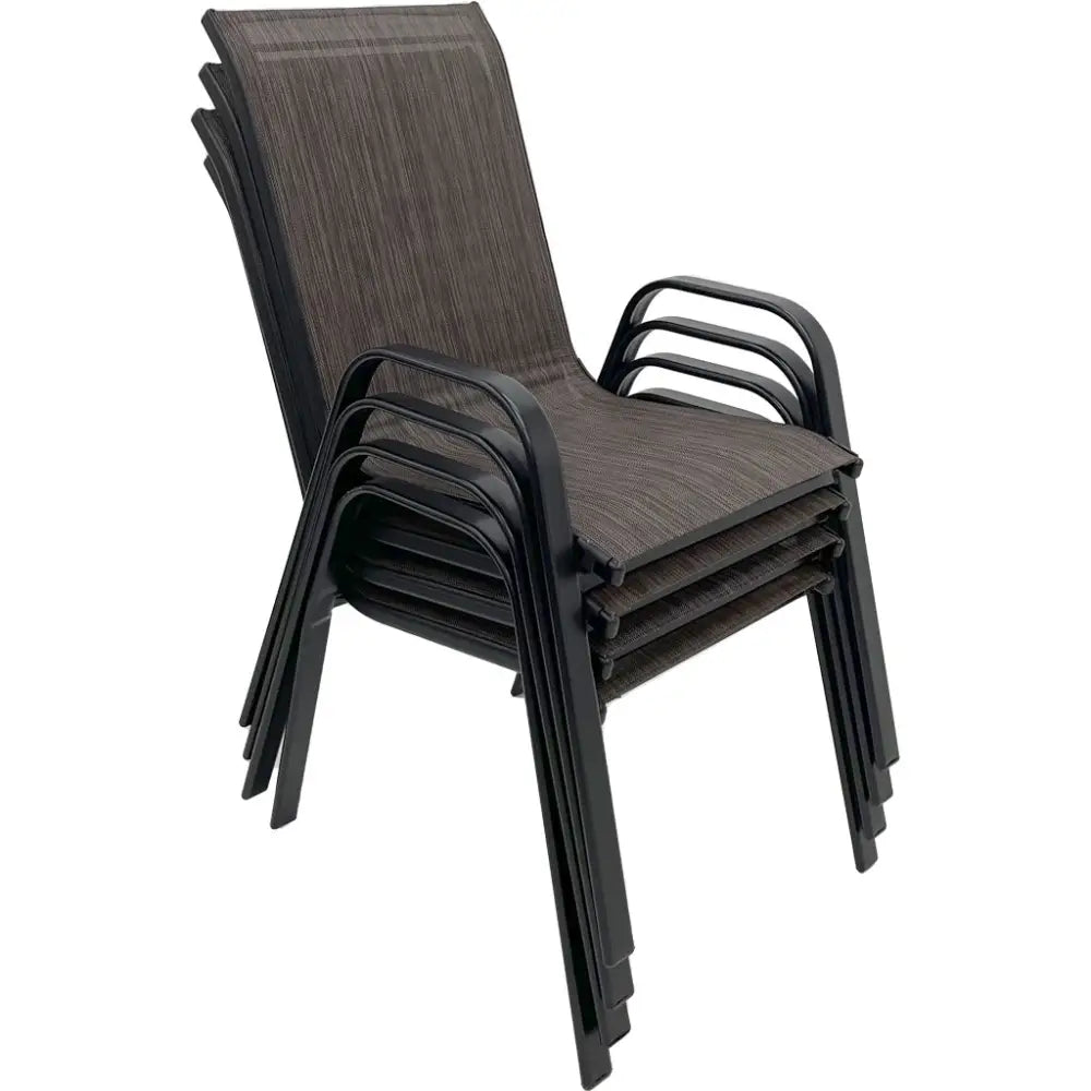 Silla de Metal Tokoa con Malla Sintética en Color Café (EX-7142) - Sillas