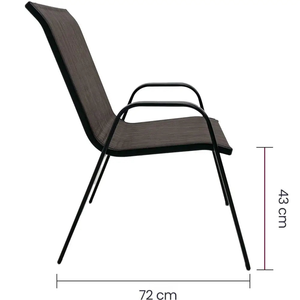 Silla de Metal Tokoa con Malla Sintética en Color Café (EX-7142) - Sillas