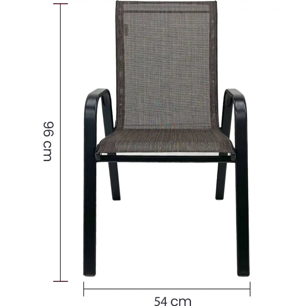 Silla de Metal Tokoa con Malla Sintética en Color Café (EX-7142) - Sillas