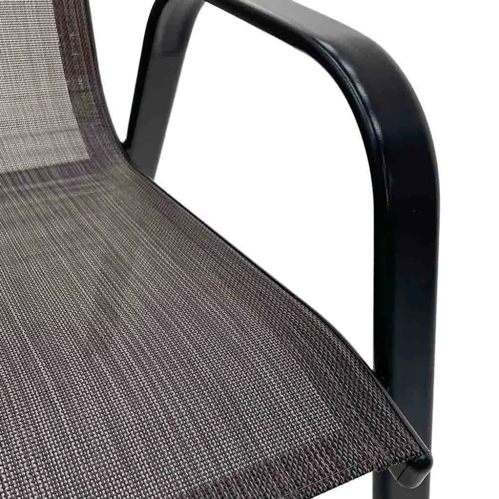 Silla de Metal Tokoa con Malla Sintética en Color Café (EX-7142) - Sillas
