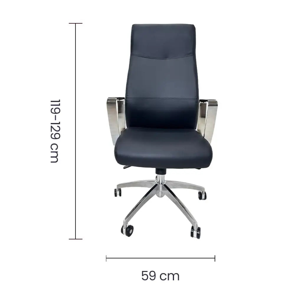 Silla de Oficina Ejecutiva en Vinilo Tokoa Negra (OS-2219) - Sillas