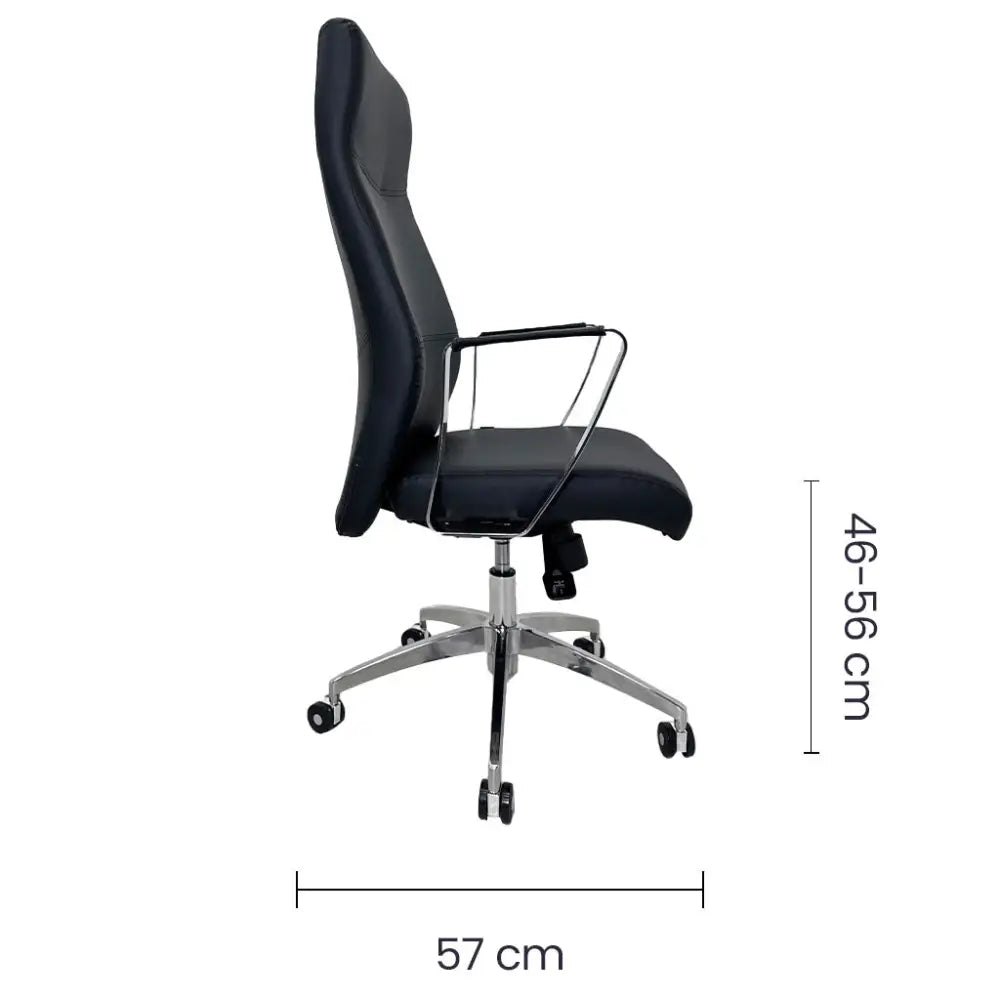Silla de Oficina Ejecutiva en Vinilo Tokoa Negra (OS-2219) - Sillas