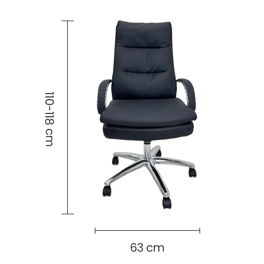Silla de Oficina Ejecutiva en Vinilo Tokoa Negra (OS-2220) - Sillas