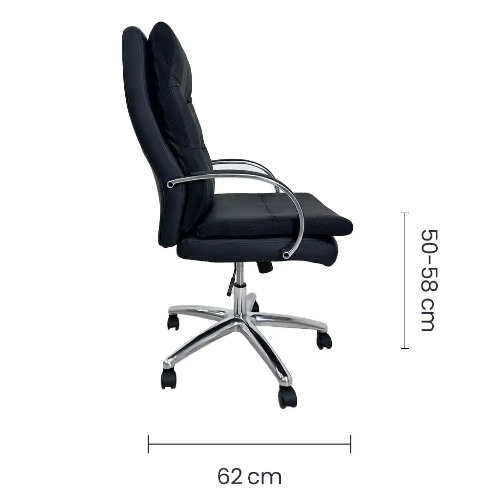 Silla de Oficina Ejecutiva en Vinilo Tokoa Negra (OS-2220) - Sillas