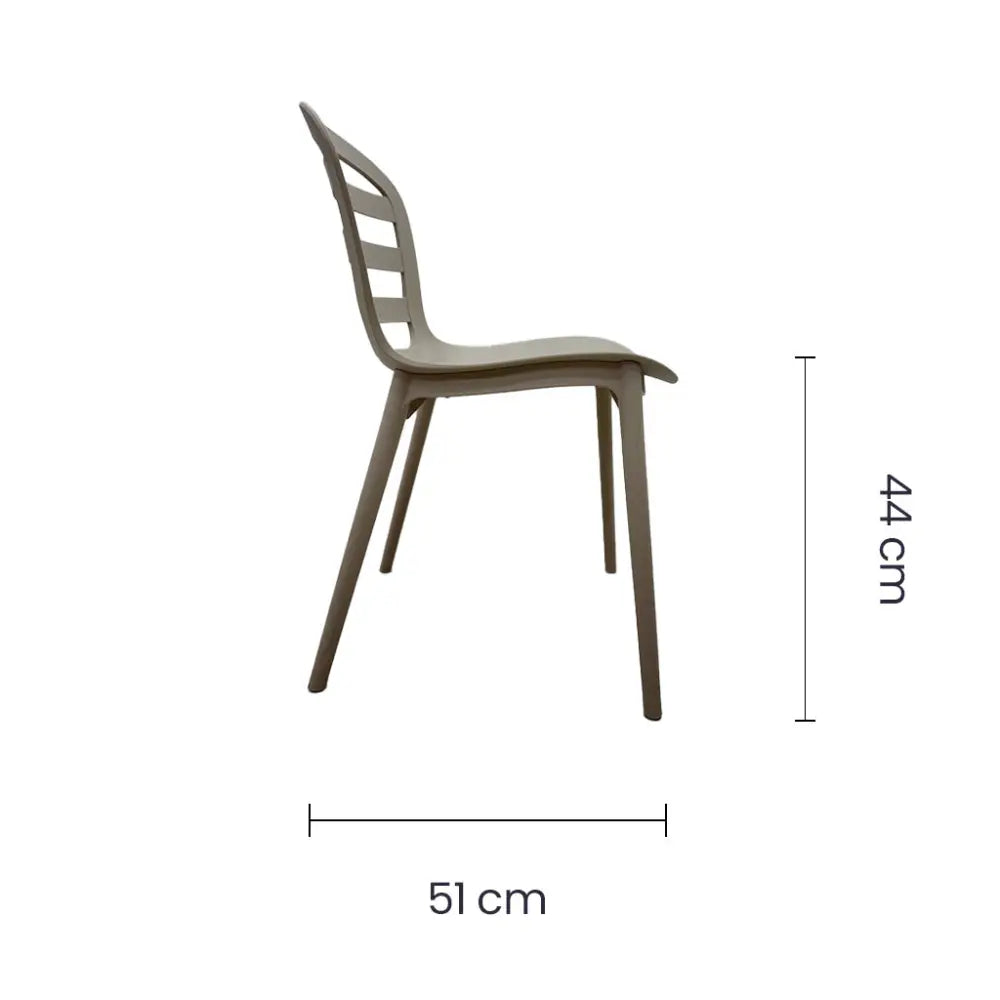 Silla Plástica Color Taupe Tokoa (EX-7173) - Sillas