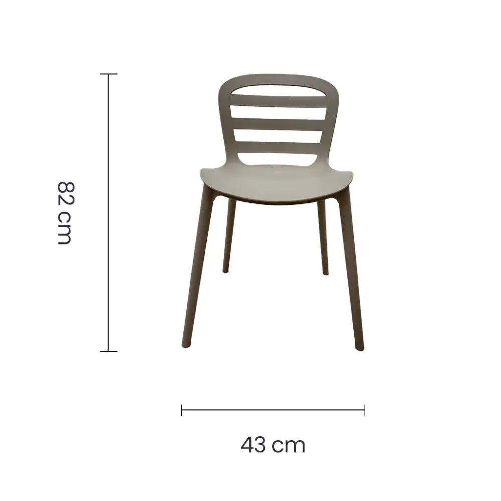 Silla Plástica Color Taupe Tokoa (EX-7173) - Sillas