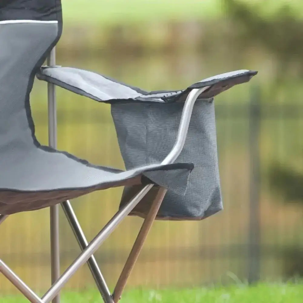 Silla Plegable con Hielera Quad V2 Gris Negro Coleman (2000034873) - Sillas Plegables