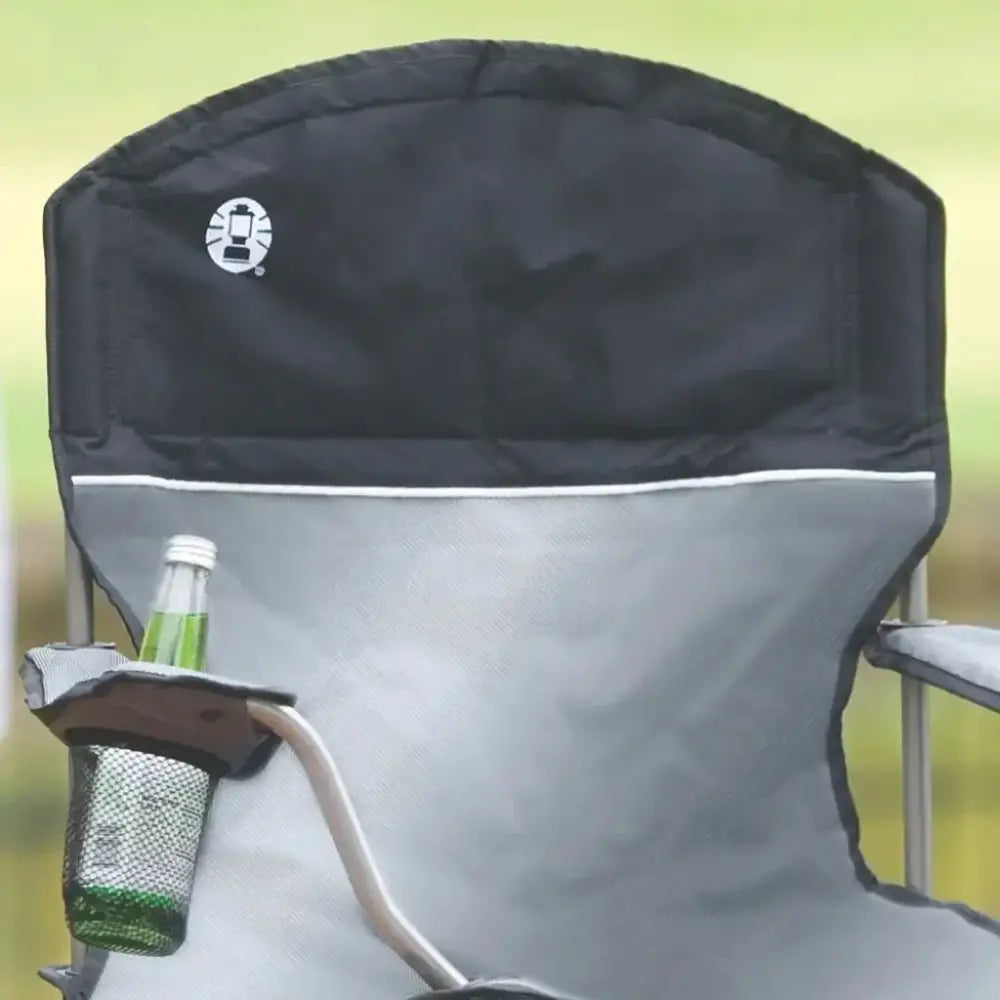 Silla Plegable con Hielera Quad V2 Gris Negro Coleman (2000034873) - Sillas Plegables