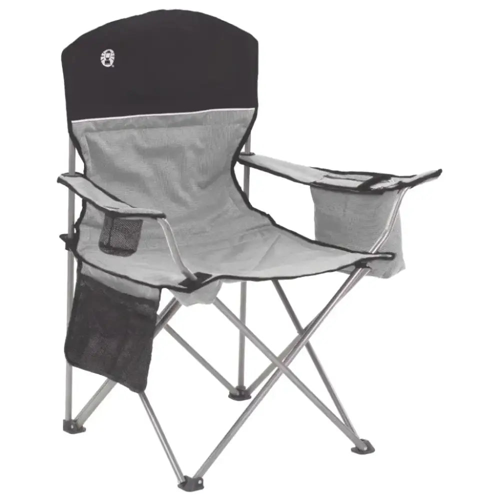 Silla Plegable con Hielera Quad V2 Gris Negro Coleman (2000034873) - Sillas Plegables