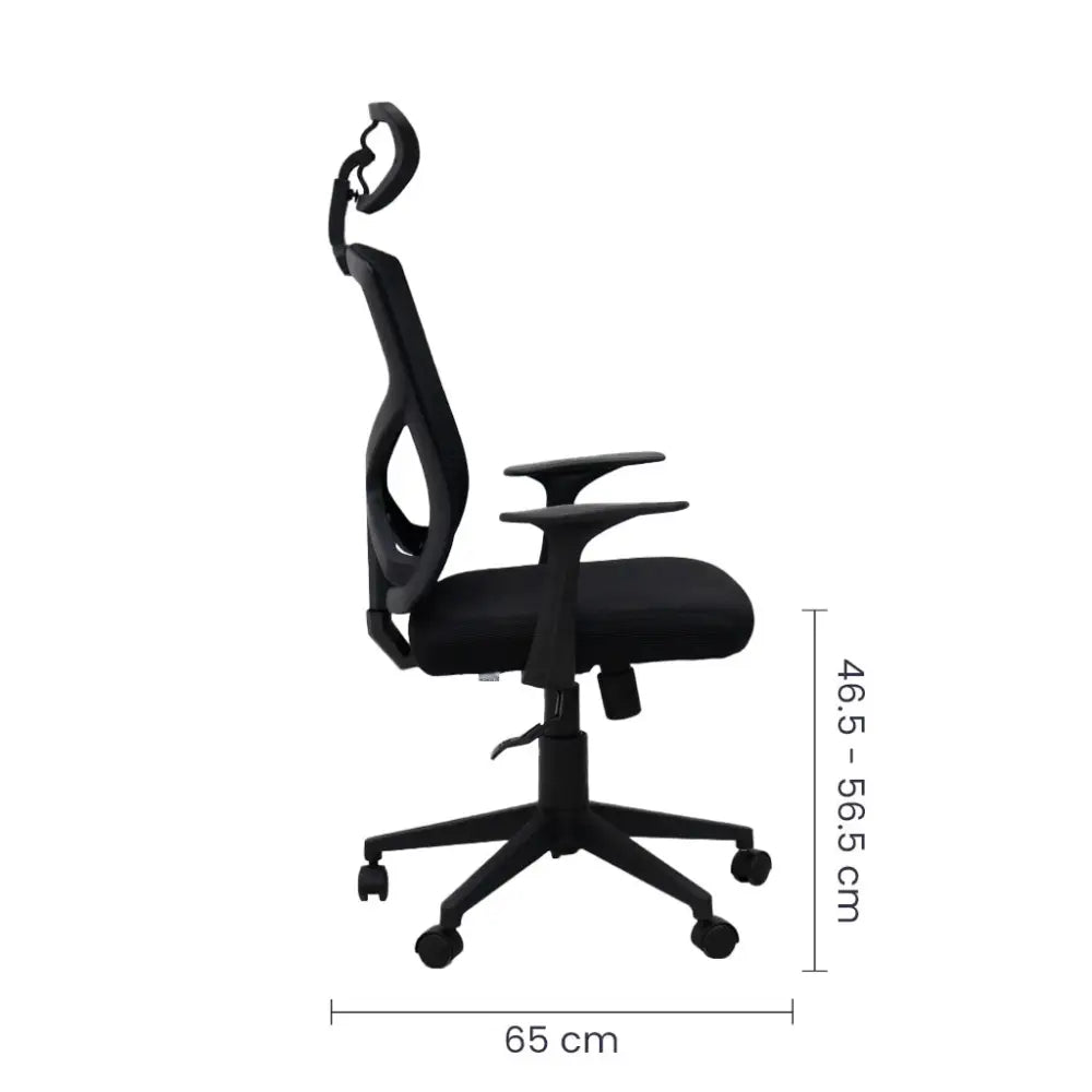 Silla Semi Ejecutiva Ergonómica de Malla Tokoa Negra (OS-2160) - Sillas Escritorio