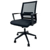 Silla Semi Ejecutiva de Malla Negra con Brazos y Respaldar Reclinable Tokoa (OS-2188) - Sillas Escritorio