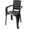 Silla Teca Plástica con Brazos Café Oscuro ReyPlast (SLX130000) - Sillas