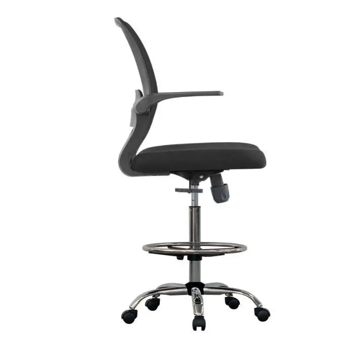Silla Tipo Cajero con Brazos Aro y Base Cromada - Sillas de Oficina